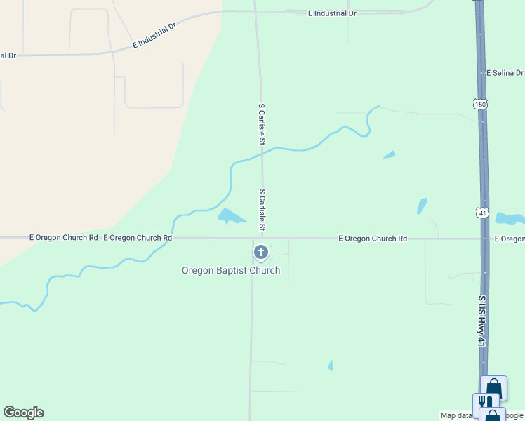 map of restaurants, bars, coffee shops, grocery stores, and more near 11005 South Carlisle Street in Terre Haute