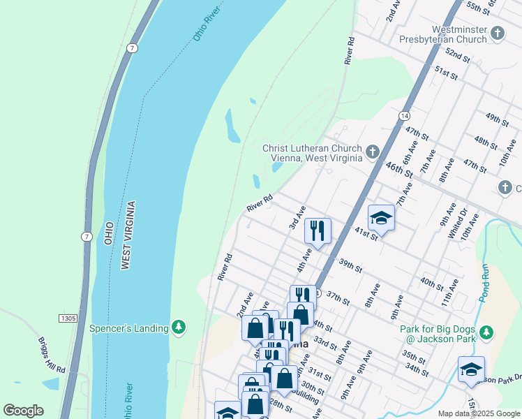 map of restaurants, bars, coffee shops, grocery stores, and more near 109 39th Street in Vienna