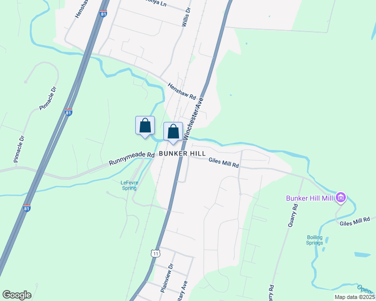 map of restaurants, bars, coffee shops, grocery stores, and more near 9734 Winchester Avenue in Bunker Hill