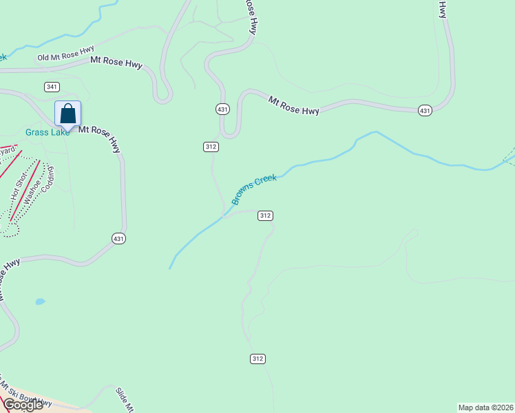 map of restaurants, bars, coffee shops, grocery stores, and more near 20102 Hibbet Trail in Reno