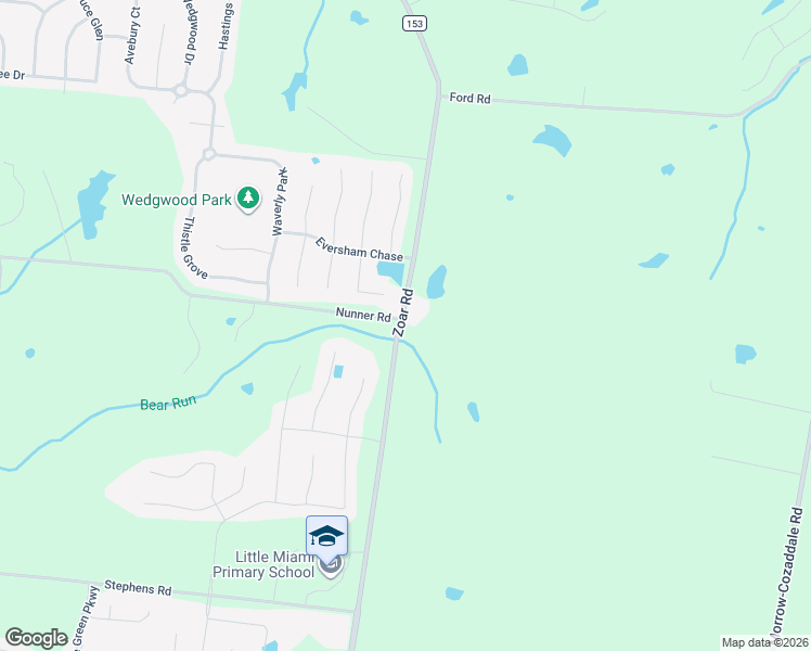 map of restaurants, bars, coffee shops, grocery stores, and more near 6792 County Road 153 in Morrow