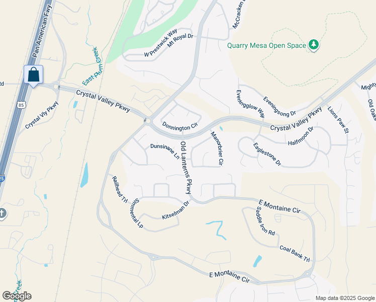map of restaurants, bars, coffee shops, grocery stores, and more near 4290 Manorbrier Circle in Castle Rock