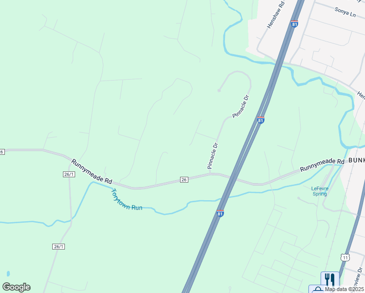 map of restaurants, bars, coffee shops, grocery stores, and more near 3 Digit Lane in Bunker Hill