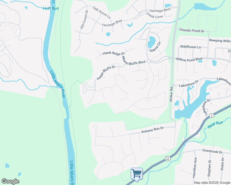 map of restaurants, bars, coffee shops, grocery stores, and more near 6959 Allegany Trail in Maineville