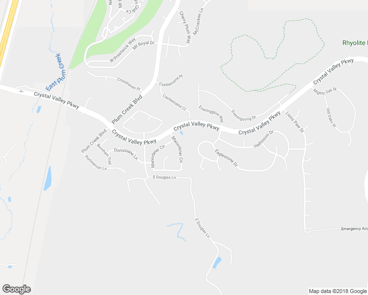 map of restaurants, bars, coffee shops, grocery stores, and more near 4012 Manorbrier Circle in Castle Rock
