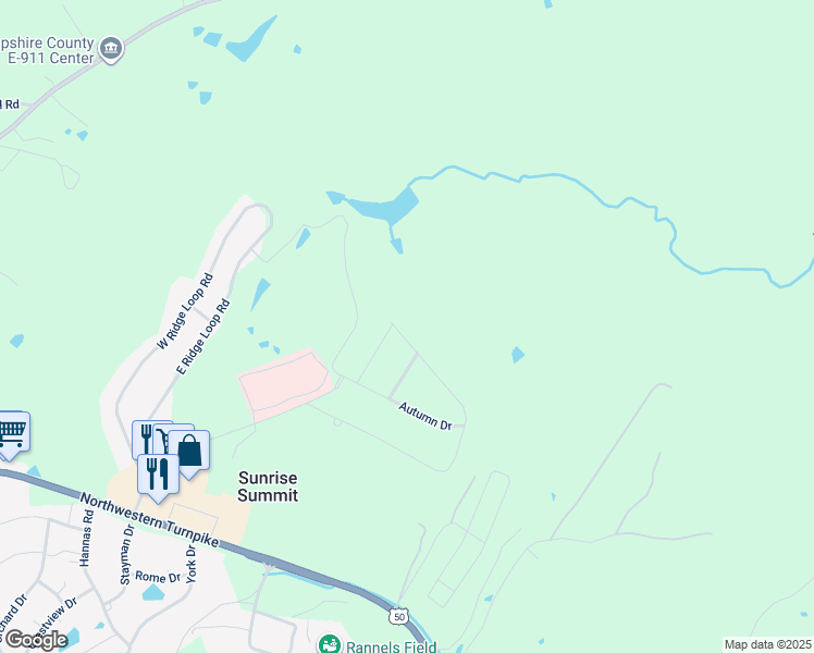 map of restaurants, bars, coffee shops, grocery stores, and more near 684 Harvest Drive in Romney