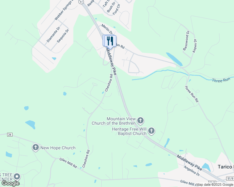 map of restaurants, bars, coffee shops, grocery stores, and more near 47 Babylonica Court in Bunker Hill