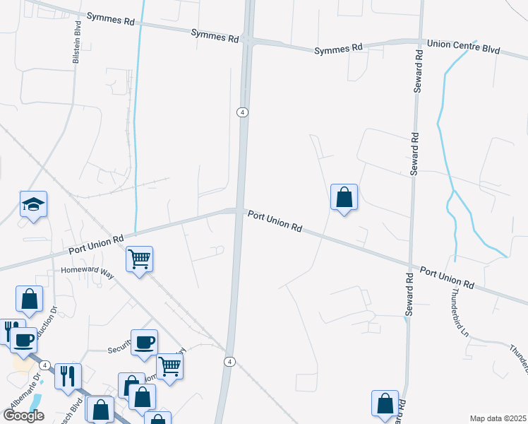 map of restaurants, bars, coffee shops, grocery stores, and more near 3680 Port Union Road in Fairfield