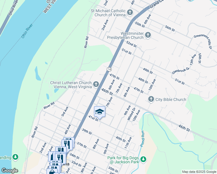 map of restaurants, bars, coffee shops, grocery stores, and more near 4609 6th Avenue in Vienna