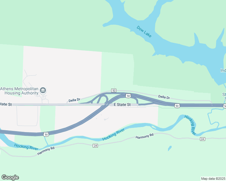 map of restaurants, bars, coffee shops, grocery stores, and more near 13701 Della Drive in Athens