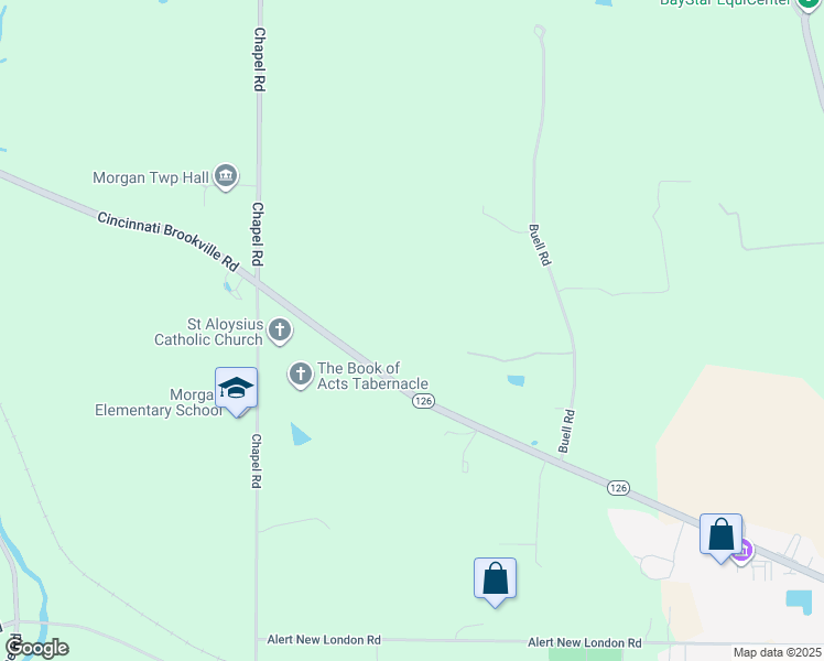 map of restaurants, bars, coffee shops, grocery stores, and more near 5434 Cincinnati Brookville Road in Hamilton