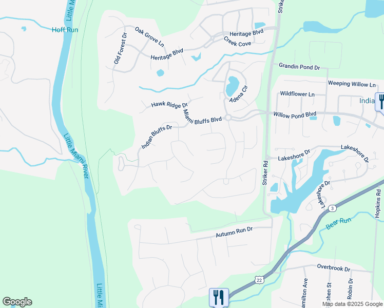 map of restaurants, bars, coffee shops, grocery stores, and more near 6850 Gray Wolf Drive in Maineville