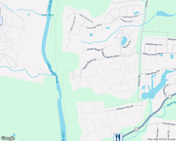 map of restaurants, bars, coffee shops, grocery stores, and more near 6811 Trailview Close in Maineville