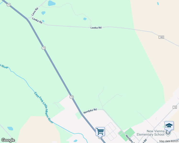 map of restaurants, bars, coffee shops, grocery stores, and more near in New Vienna