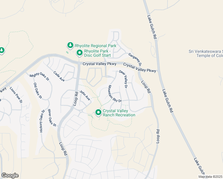 map of restaurants, bars, coffee shops, grocery stores, and more near 2615 Mountain Sky Drive in Castle Rock