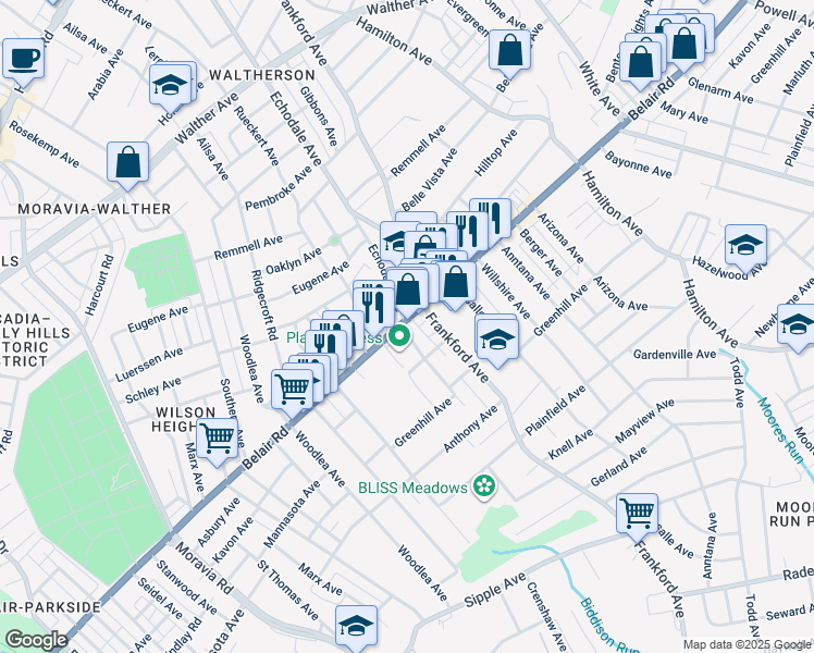 map of restaurants, bars, coffee shops, grocery stores, and more near 4200 Cook Avenue in Baltimore