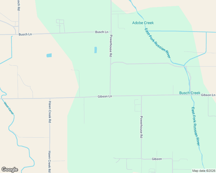 map of restaurants, bars, coffee shops, grocery stores, and more near 13100 Powerhouse Road in Potter Valley