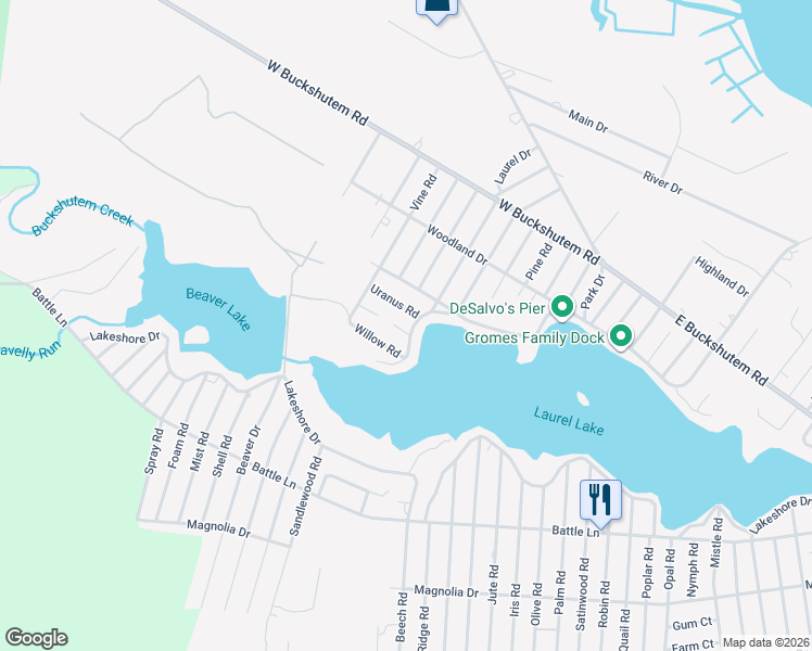 map of restaurants, bars, coffee shops, grocery stores, and more near 240 Southwest Lakeshore Drive in Millville