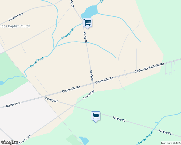 map of restaurants, bars, coffee shops, grocery stores, and more near 211 Co-Op Drive in Lawrence