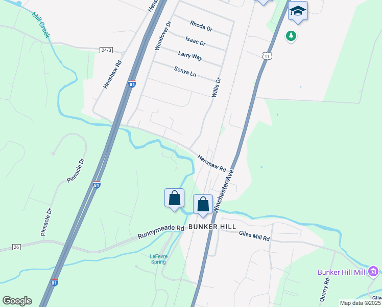 map of restaurants, bars, coffee shops, grocery stores, and more near 15 Willis Drive in Bunker Hill