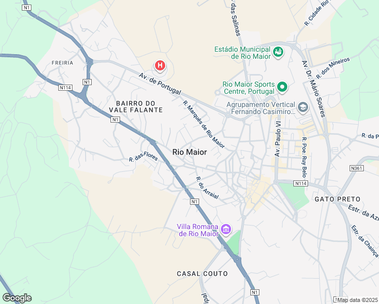 map of restaurants, bars, coffee shops, grocery stores, and more near in Rio Maior