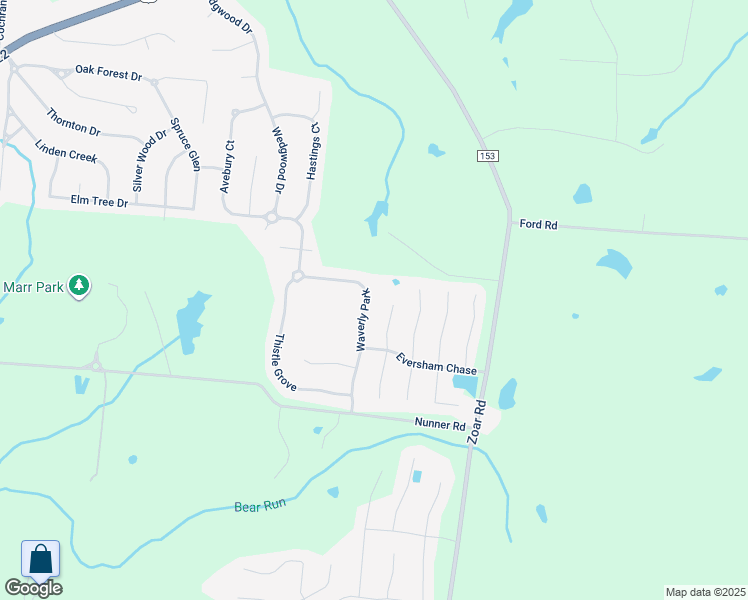 map of restaurants, bars, coffee shops, grocery stores, and more near 6600 Waverly Park in Morrow