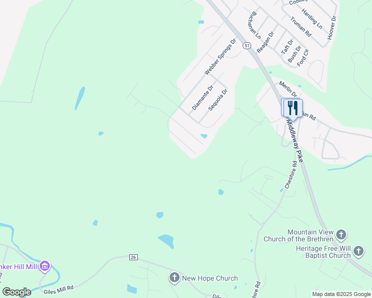 map of restaurants, bars, coffee shops, grocery stores, and more near 674 Webber Springs Drive in Inwood