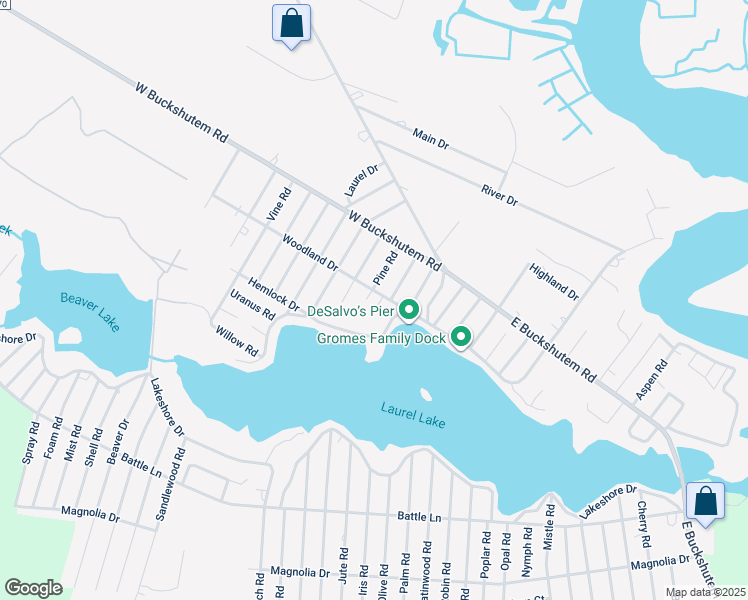 map of restaurants, bars, coffee shops, grocery stores, and more near 214 Woodland Drive in Millville