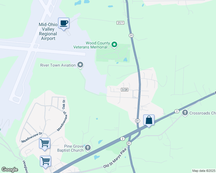 map of restaurants, bars, coffee shops, grocery stores, and more near 166 Ponderosa Dr in Williamstown
