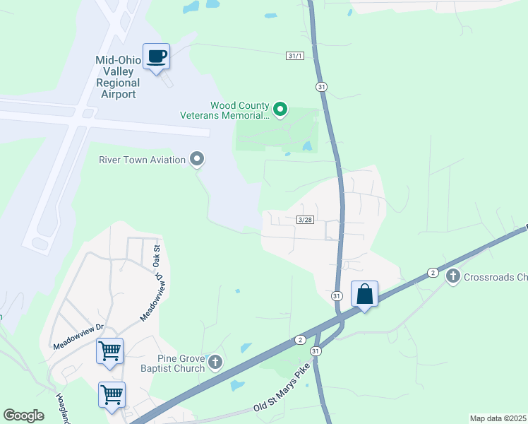 map of restaurants, bars, coffee shops, grocery stores, and more near 166 Ponderosa Dr in Williamstown