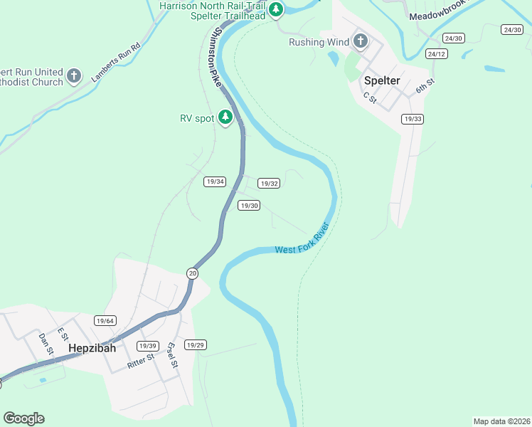 map of restaurants, bars, coffee shops, grocery stores, and more near 3132 River Road in Clarksburg