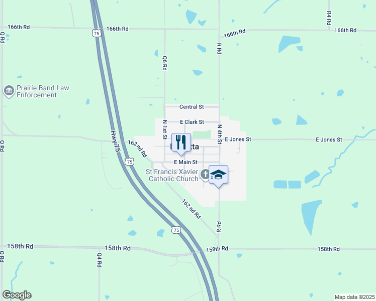 map of restaurants, bars, coffee shops, grocery stores, and more near in Mayetta