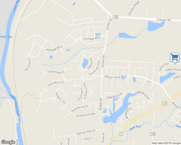 map of restaurants, bars, coffee shops, grocery stores, and more near 6811 Cloudscape Way in Maineville