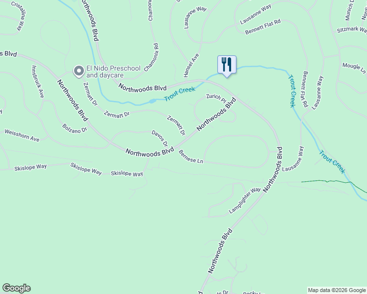 map of restaurants, bars, coffee shops, grocery stores, and more near 12874 Bernese Ln in Truckee