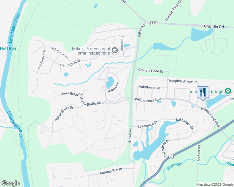 map of restaurants, bars, coffee shops, grocery stores, and more near 6799 Cloudscape Way in Maineville