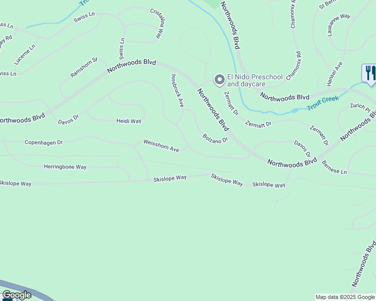 map of restaurants, bars, coffee shops, grocery stores, and more near 13461 Weisshorn Avenue in Truckee
