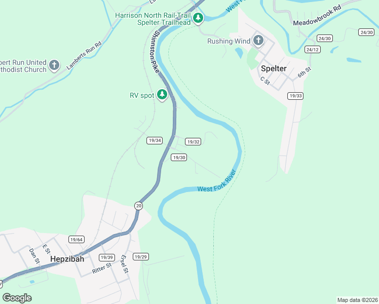 map of restaurants, bars, coffee shops, grocery stores, and more near 3132 River Road in Clarksburg