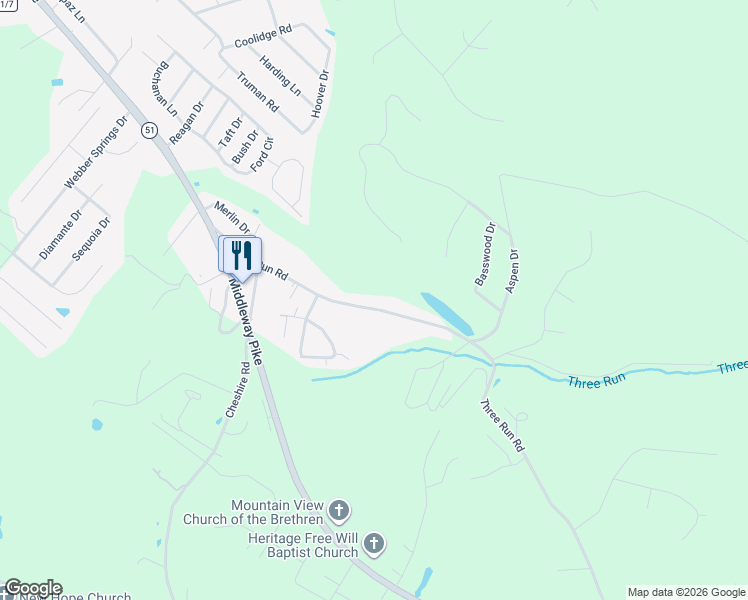 map of restaurants, bars, coffee shops, grocery stores, and more near 1358 County Route 51/9 in Bunker Hill