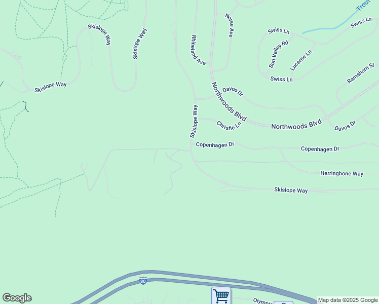 map of restaurants, bars, coffee shops, grocery stores, and more near 14808 Copenhagen Drive in Truckee