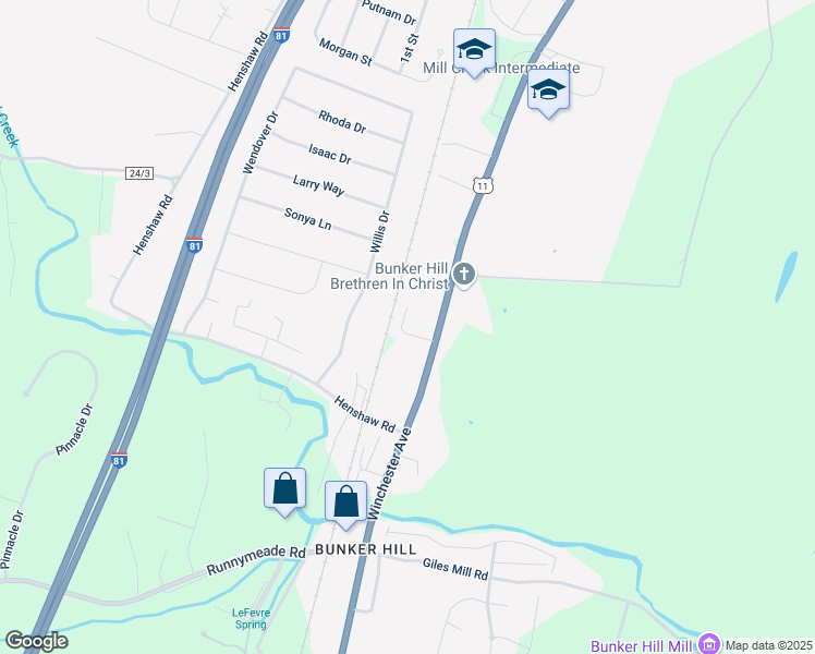 map of restaurants, bars, coffee shops, grocery stores, and more near 76 Abbington Court in Bunker Hill
