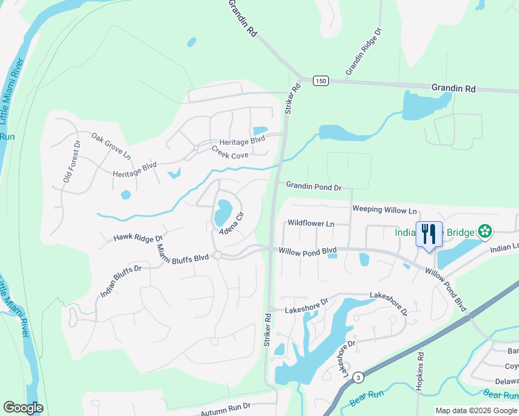 map of restaurants, bars, coffee shops, grocery stores, and more near 6687 Cloudscape Way in Maineville