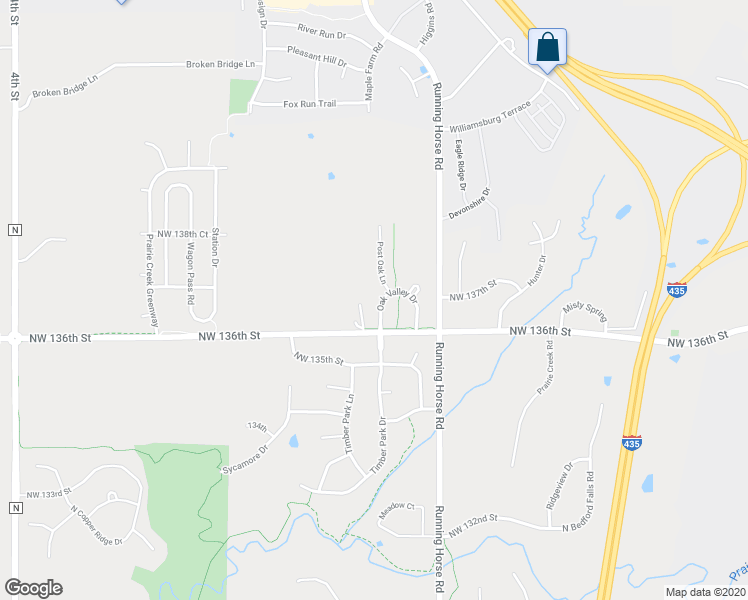 map of restaurants, bars, coffee shops, grocery stores, and more near 13686 Oak Valley Drive in Platte City
