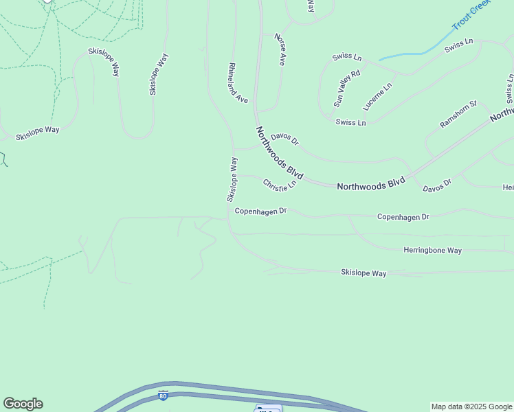 map of restaurants, bars, coffee shops, grocery stores, and more near 14728 Copenhagen Drive in Truckee