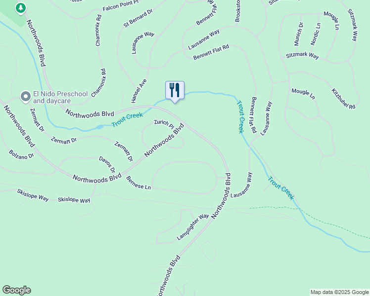 map of restaurants, bars, coffee shops, grocery stores, and more near 12731 Hidden Circle in Truckee