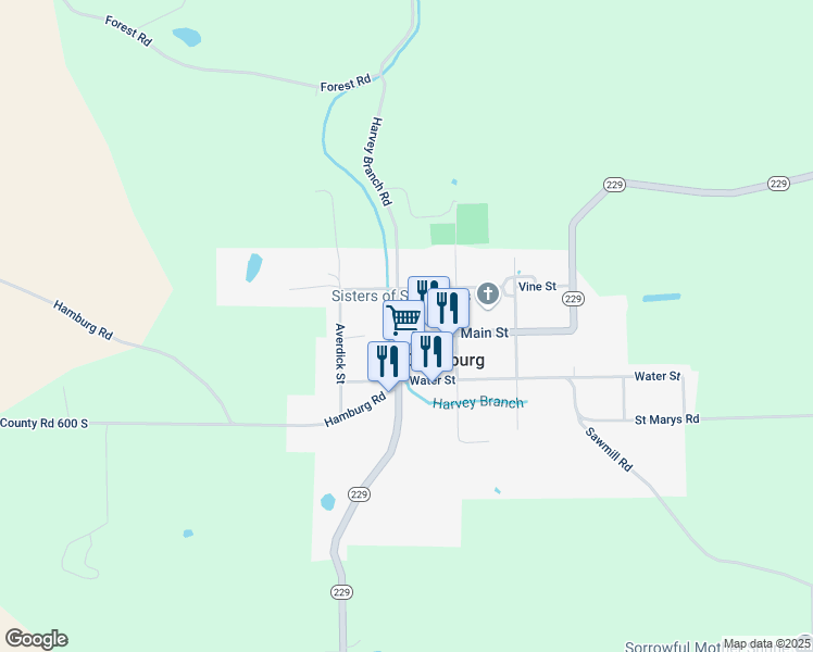 map of restaurants, bars, coffee shops, grocery stores, and more near 22181 Main Street in Oldenburg