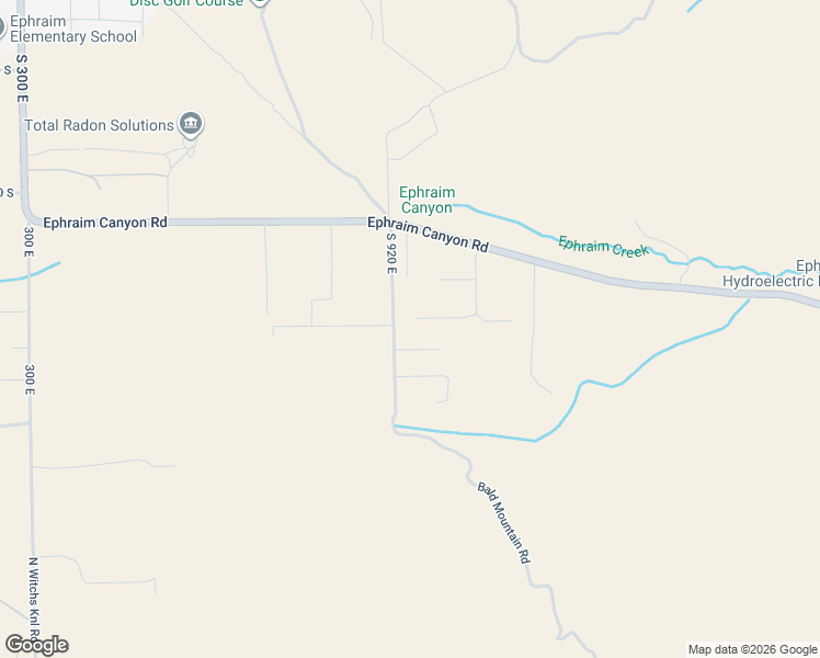map of restaurants, bars, coffee shops, grocery stores, and more near 954 East 960 South in Ephraim