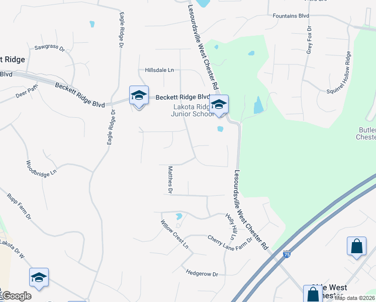 map of restaurants, bars, coffee shops, grocery stores, and more near 8470 Beckett Pointe Drive in Beckett Ridge