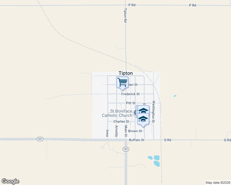 map of restaurants, bars, coffee shops, grocery stores, and more near 500-516 Arnoldy in Tipton