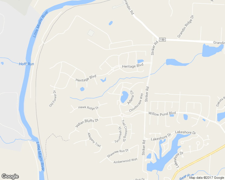 map of restaurants, bars, coffee shops, grocery stores, and more near 1540 Shadowood Trail in Maineville