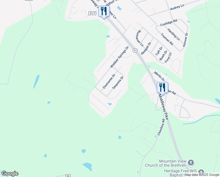 map of restaurants, bars, coffee shops, grocery stores, and more near 310 Sequoia Drive in Inwood